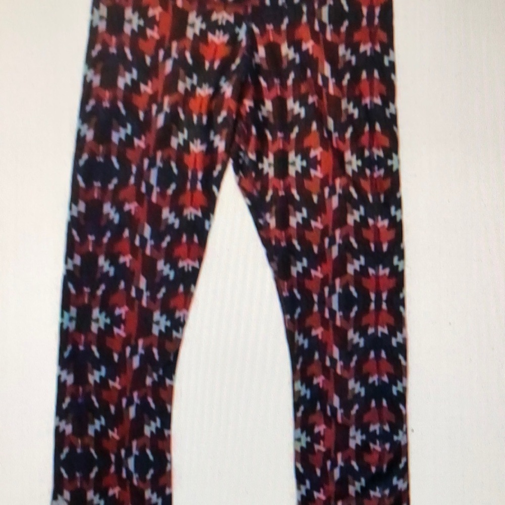 Kids Patterned Leggings - Red and Black